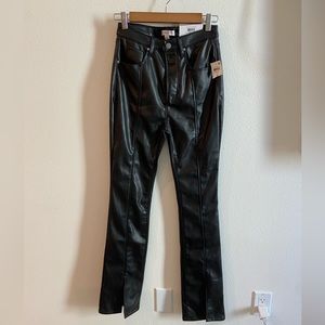 And Now This 90’s Flare Faux Leather Pants (black, size 6)